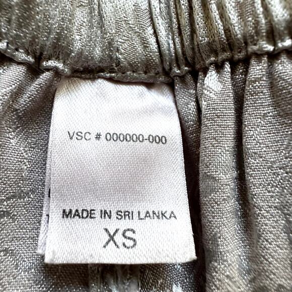 Victoria's Secret Floral Silky Lounge Pant Drawstring Mid Rise Pajama Silver XS - Picture 2 of 5